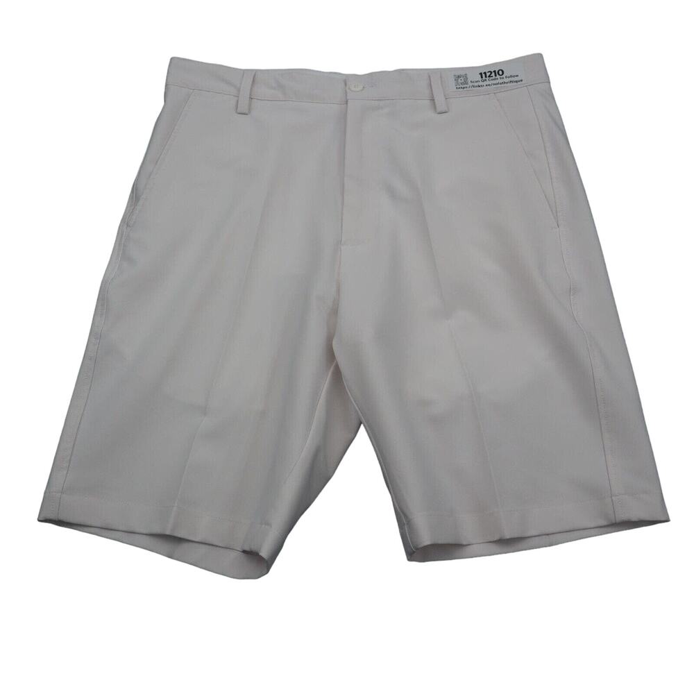 FJ Shorts Mens W34 White Lightweight Casual Chino Thigh Length Flat Front
